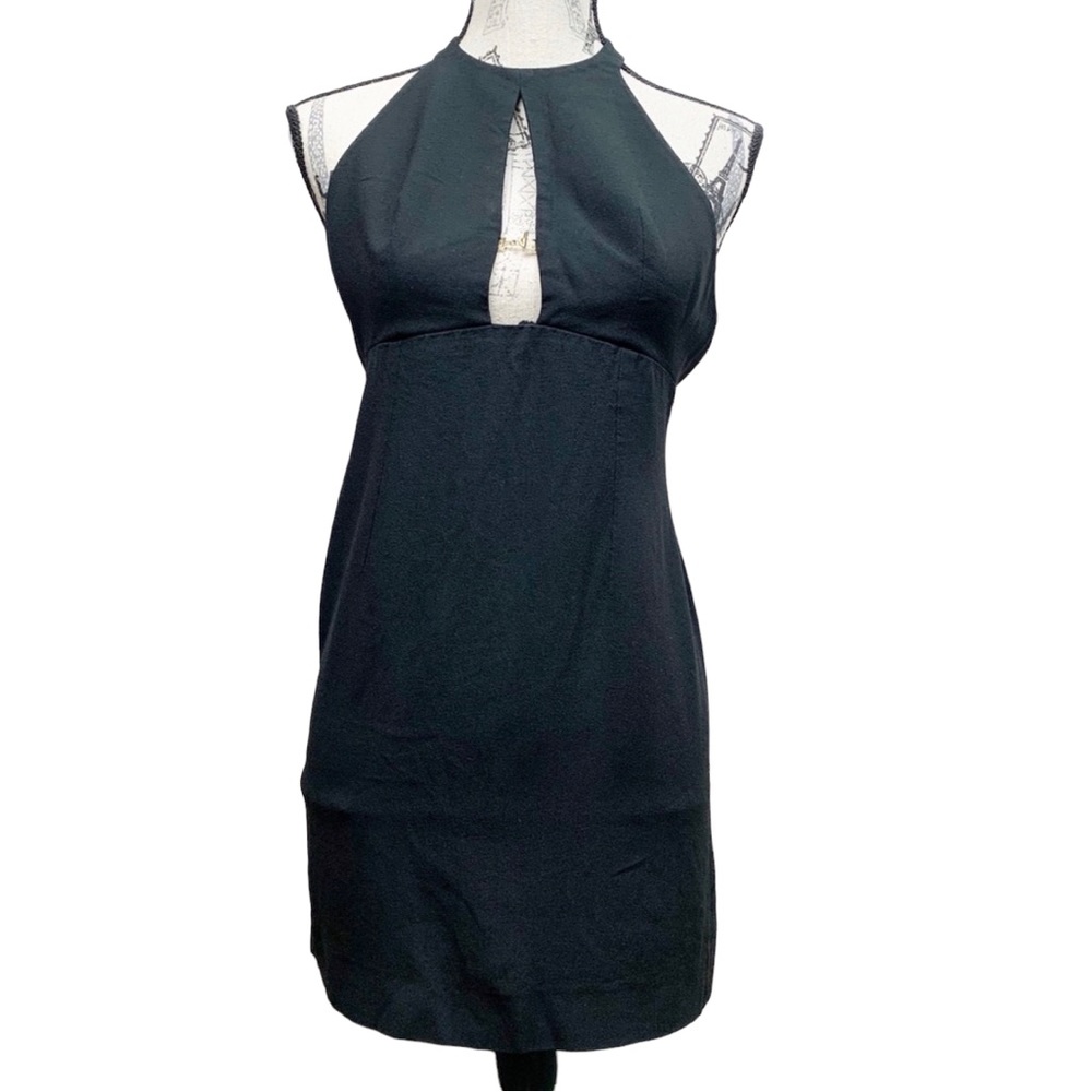 SAINT LAURENT Paris Mini Black Dress F36 US 4